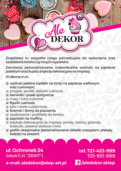  Akcesoria i dodatki cukiernicze, artykuły dekoracyjne